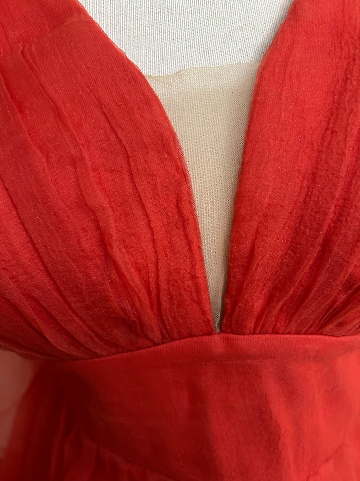 Kırmızı Bohem Uzun Abiye Elbise - Görsel 3