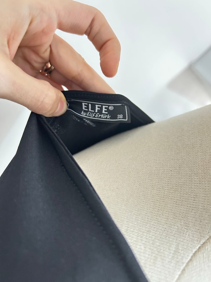 Kemer Detaylı Klasik Siyah Midi Elbise - Görsel 5