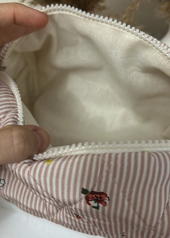 Nakışlı Bej Bohem Kadın Makyaj Çantası - Görsel 3