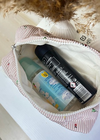 Nakışlı Bej Bohem Kadın Makyaj Çantası - Görsel 4