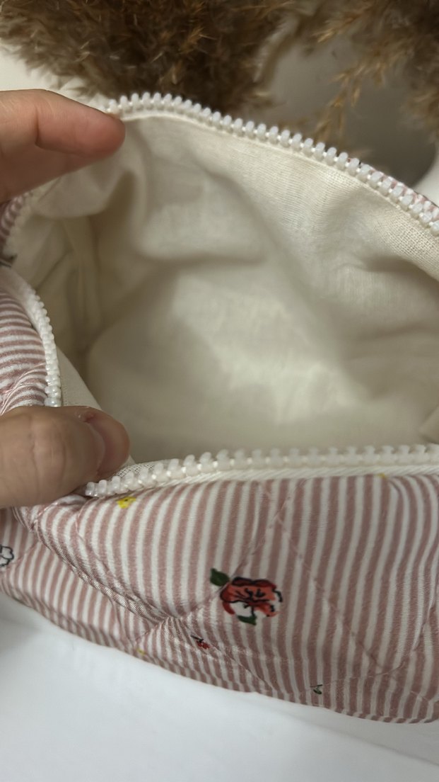 Nakışlı Bej Bohem Kadın Makyaj Çantası - Görsel 3