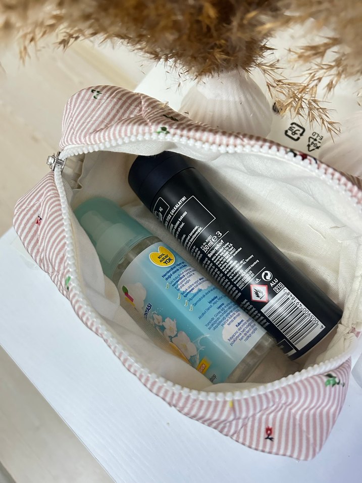 Nakışlı Bej Bohem Kadın Makyaj Çantası - Görsel 4