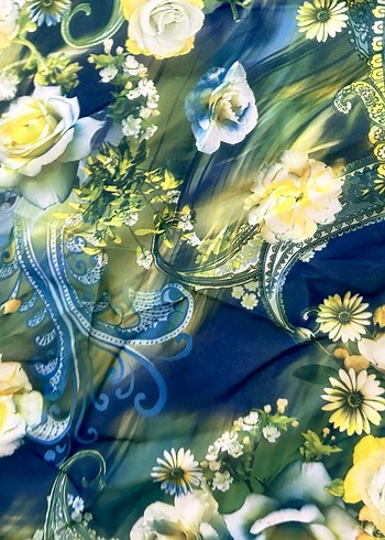 Yeşil Dantelli Kadın Fular - Görsel 2