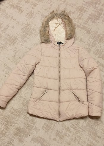 LC Waikiki Kız Çocuk Bej Kürk Detaylı Mont
