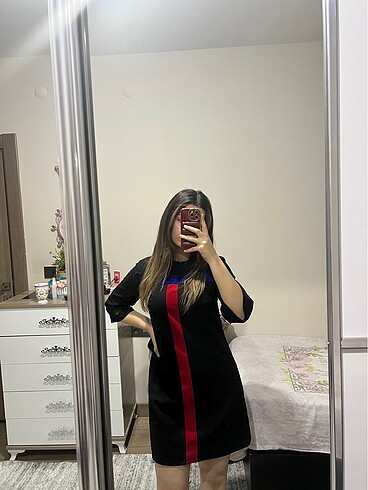 Zara Siyah midi elbise