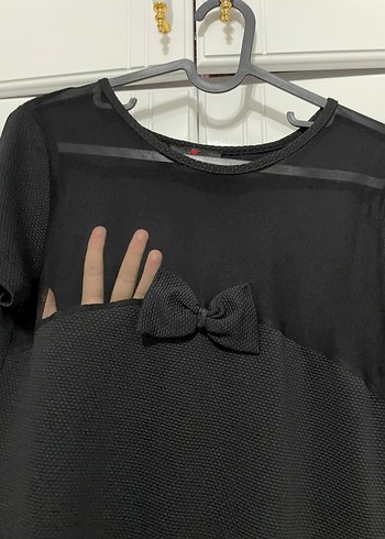 Kemerli Siyah Midi Kadın Elbise - Görsel 3