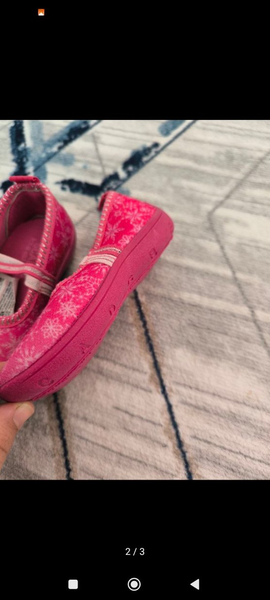 Kız Çocuk Pembe Elastik Bantlı Ev Terliği - Görsel 2