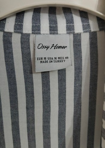 Gri Çizgili Kadın Keten Gömlek - Görsel 2