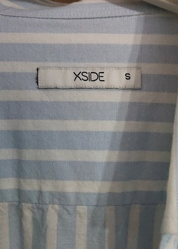 Mavi Çizgili Uzun Kollu Keten Gömlek - Görsel 2