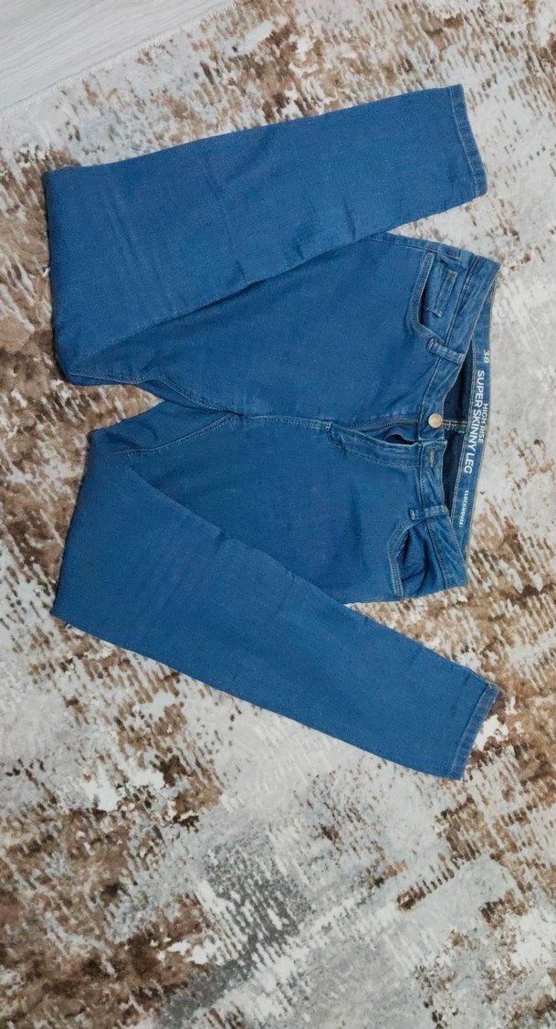 Mavi Bol Kesim Kadın Kot Pantolon - Görsel 2