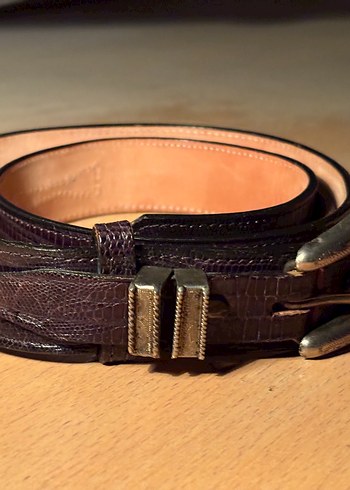 Siyah hakiki deri lezar kadin kemer - Görsel 3