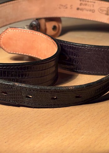 Siyah hakiki deri lezar kadin kemer - Görsel 5