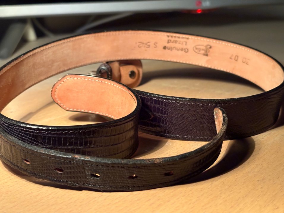 Siyah hakiki deri lezar kadin kemer - Görsel 4