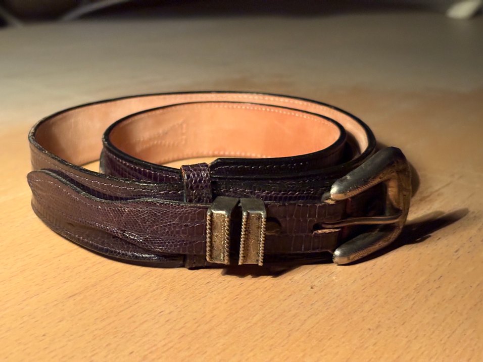 Siyah hakiki deri lezar kadin kemer - Görsel 3