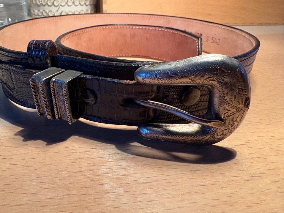 Siyah hakiki deri lezar kadin kemer - Görsel 2