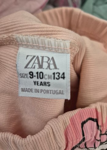 Zara Pembe Baskılı Bol Kesim Kız Tayt