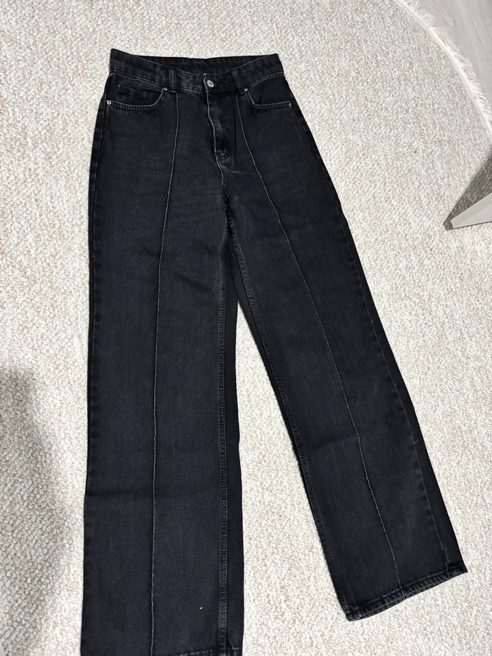 Siyah Normal Kesim Denim Kadın Jean - Görsel 2