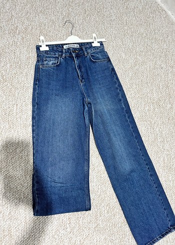 Kadın Mavi Bol Kesim Kot Pantolon - Görsel 2