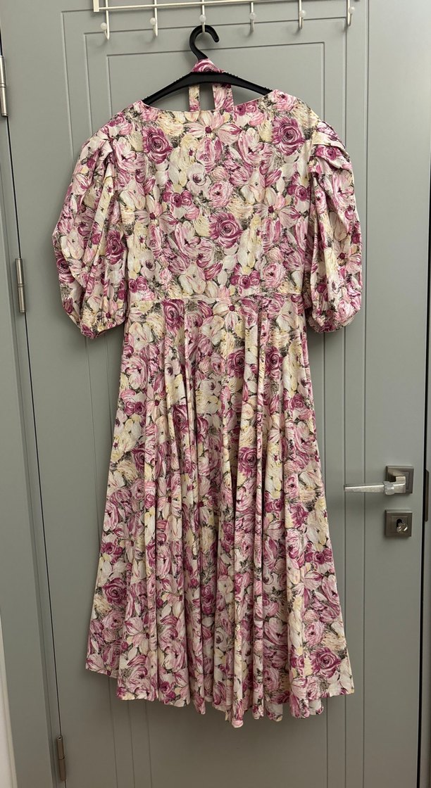 Pembe Çiçekli Uzun Bohem Elbise - Görsel 2