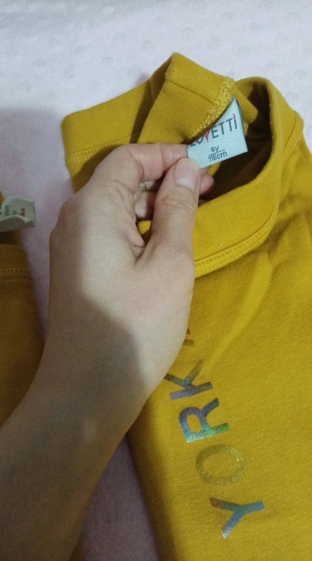 Sarı Kız Çocuk Sweatshirt ve Eşofman Takımı - Görsel 4