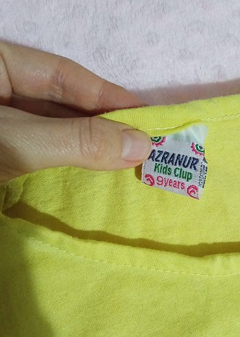 Kız Çocuk Sarı Baskılı Kısa Kollu Tişört - Görsel 2