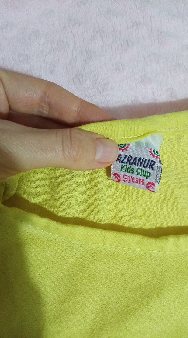 Kız Çocuk Sarı Baskılı Kısa Kollu Tişört - Görsel 2