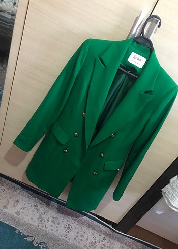 Robin Düğmeli Yeşil Kadın Blazer Ceket