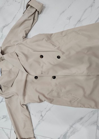 Stradivarius Bej Kadın Midi Kuşaklı Trençkot