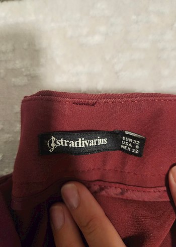 32 Beden bordo Renk Bordo Kadın Kumaş Pantolon Midi Boy