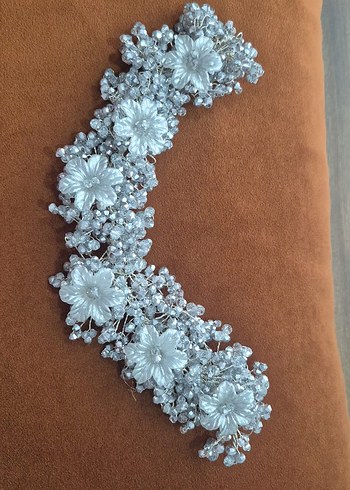 Boncuklu Örgü Gri Saç Aksesuarı bir kere kullanıldı - Görsel 3