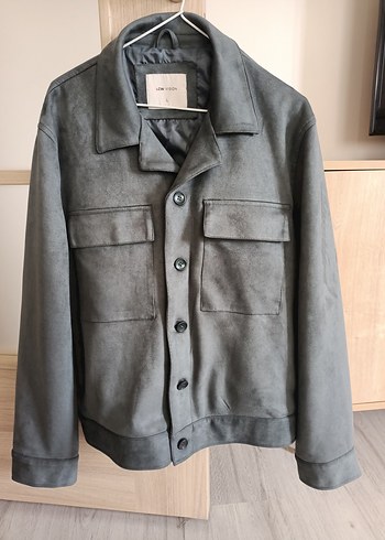 Düğmeli Gri Süet Kadın Ceket - Görsel 2