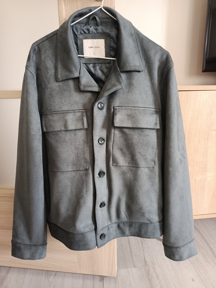 Düğmeli Gri Süet Kadın Ceket - Görsel 2