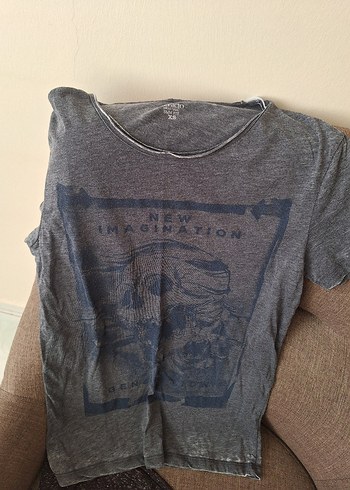 Gri Baskılı Kısa Kollu Hamile Tişörtü - Görsel 4