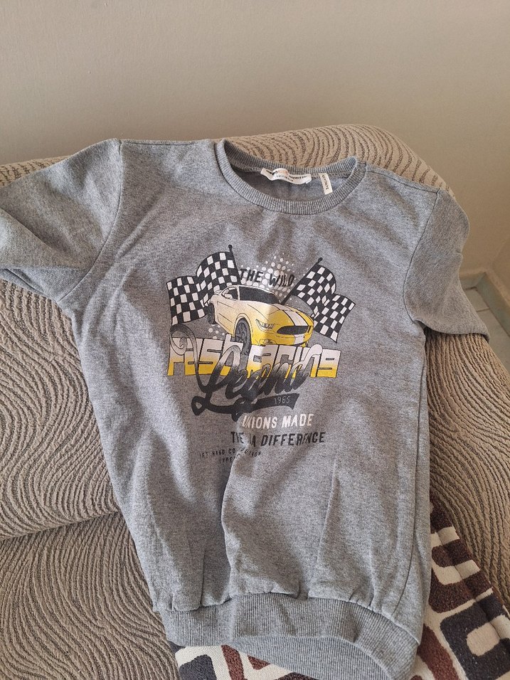 Gri Baskılı Erkek Çocuk Sweatshirt - Görsel 4