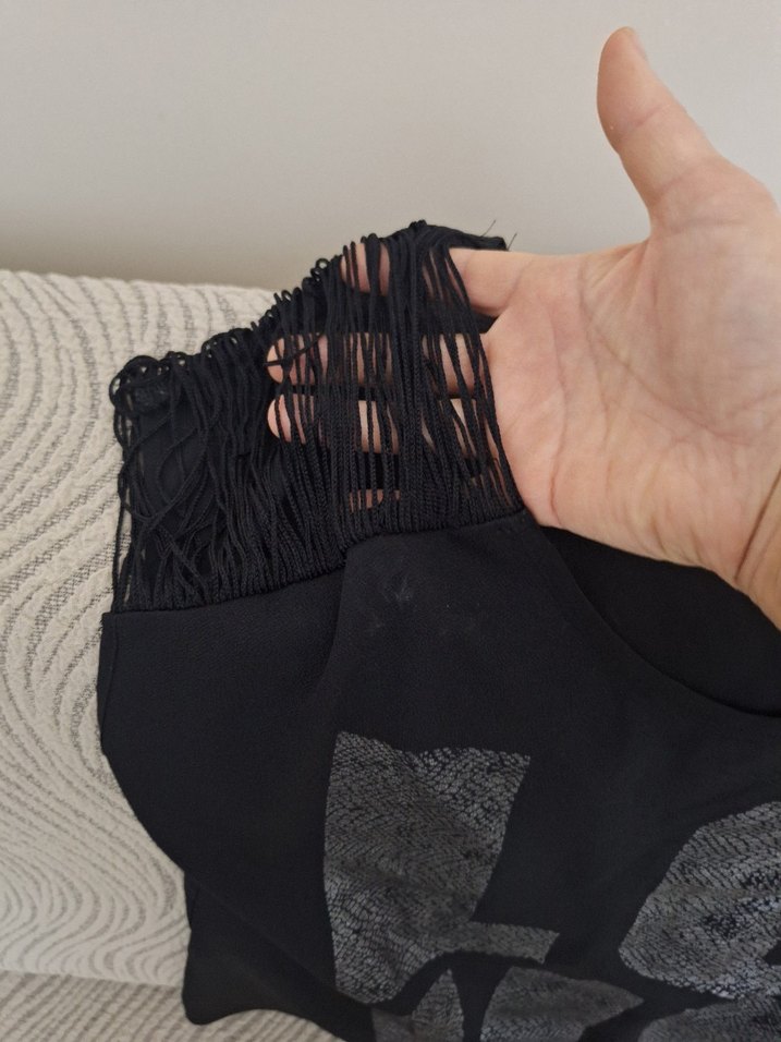 Siyah Renkli Kısa Kollu Baskılı Kadın Tişört - Görsel 4