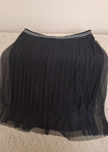 Siyah Pilili Midi Etek - Görsel 2