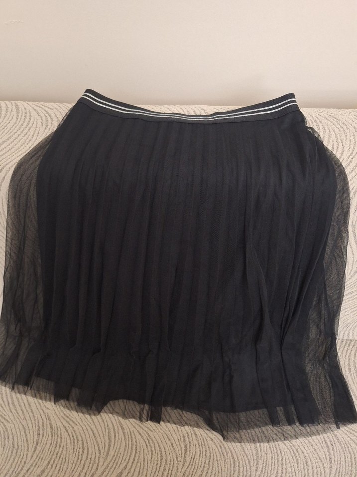 Siyah Pilili Midi Etek - Görsel 2