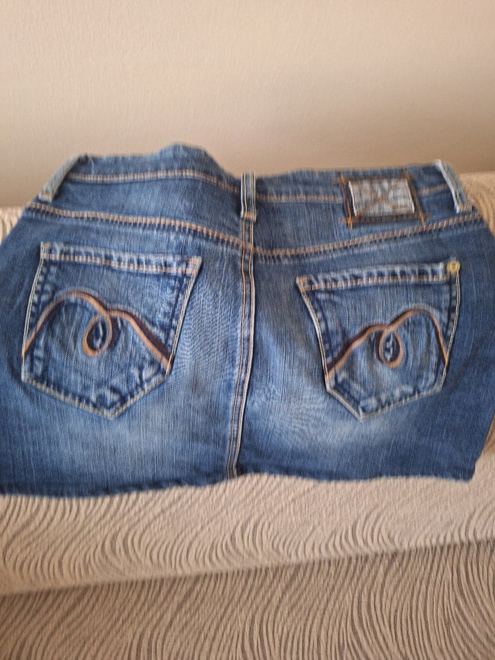 Kadın Mavi Denim Mini Etek - Görsel 2