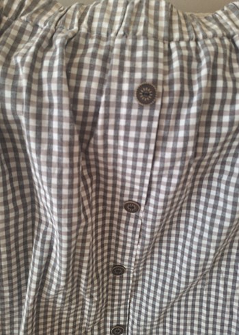 Düğmeli Midi Etek - Görsel 2