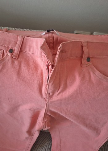 Pembe Pilili Kadın Kumaş Pantolon - Görsel 2