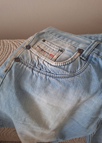 Düğmeli Gri Mavi Kadın Kot Şort - Görsel 4