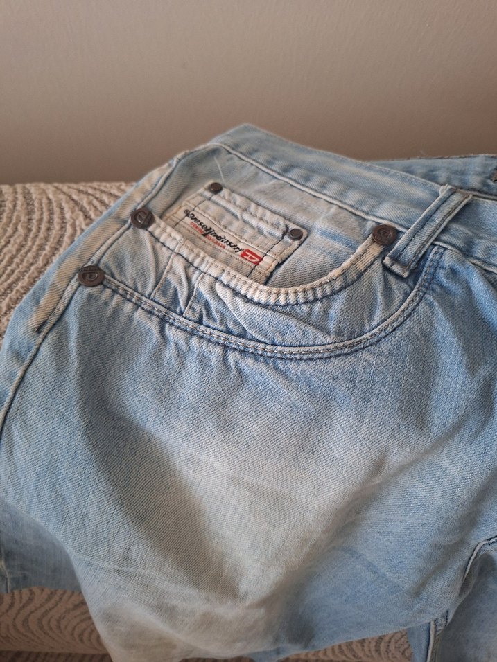 Düğmeli Gri Mavi Kadın Kot Şort - Görsel 4