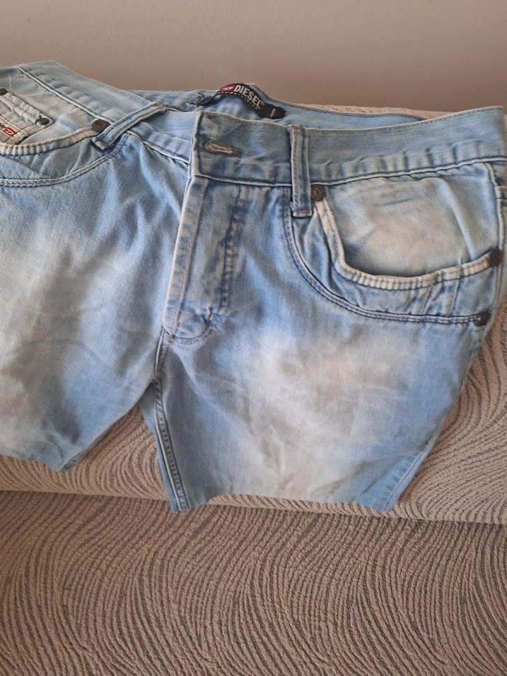 Düğmeli Gri Mavi Kadın Kot Şort - Görsel 3