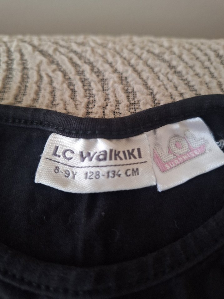 Kız Çocuk Siyah Glitterli Baskılı Tişört - Görsel 2