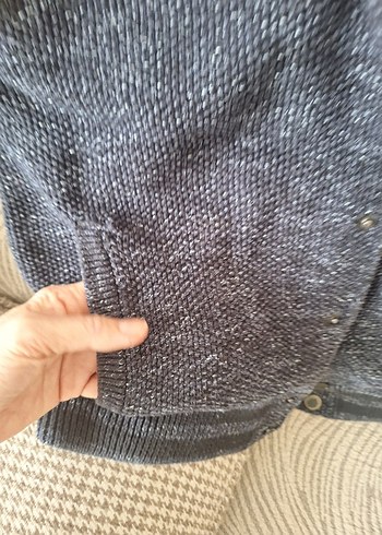 GLacivert Düğmeli Erkek Çocuk Triko Hırka - Görsel 4