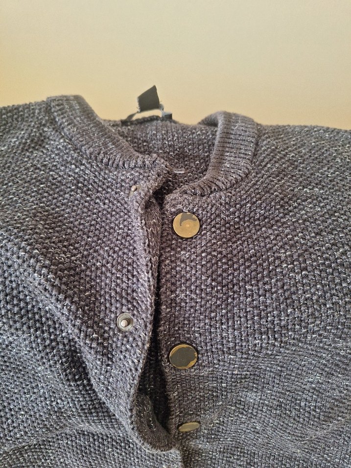 GLacivert Düğmeli Erkek Çocuk Triko Hırka - Görsel 2