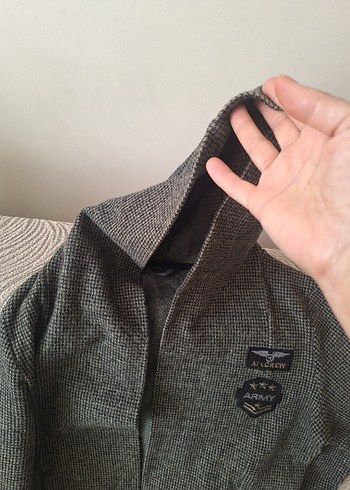 Askeri yeşil Erkek kaban - Görsel 4