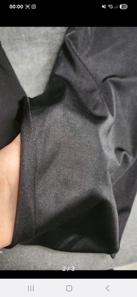 siyah Kadın Midi Tayt - Sokak Stili - Görsel 2