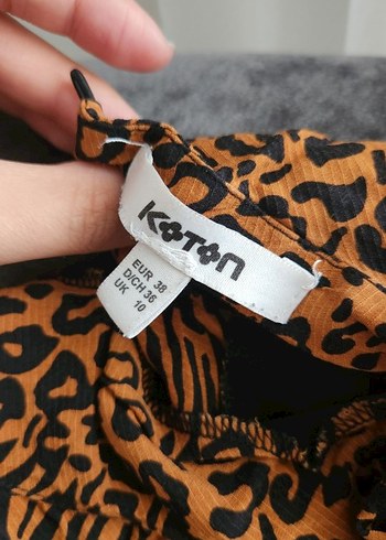 Kahverengi Zebra Desenli Kemerli Midi Elbise - Görsel 3