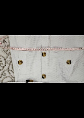 Düğmeli Beyaz Midi  Etek - Görsel 4